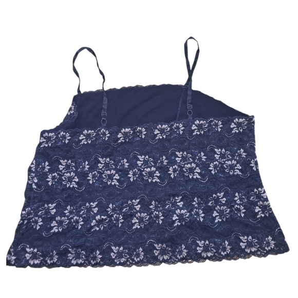 Avenue Body Camisole Size 30/32 Dark Blue Lace Burnout Tank Top Stretchy Fairy - Picture 5 of 8